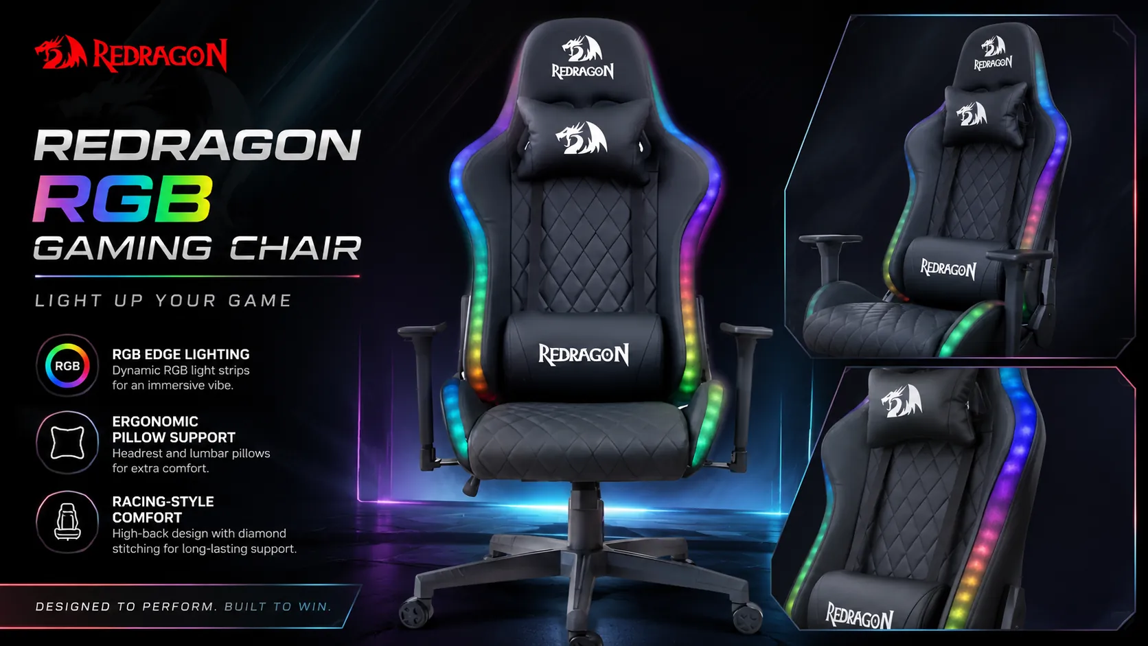 Redragon C315 RGB Gaming Chair side view